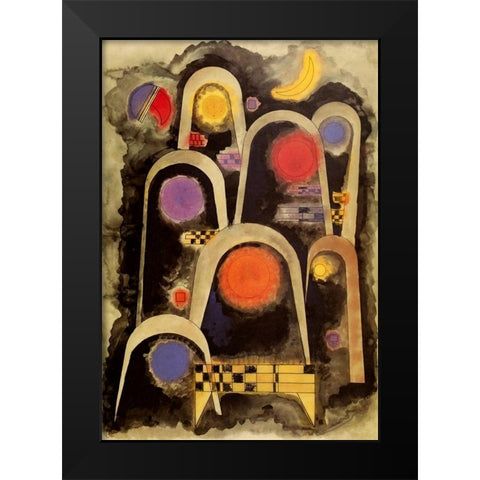 Reaching Upwards 1931 Black Modern Wood Framed Art Print by Kandinsky, Wassily
