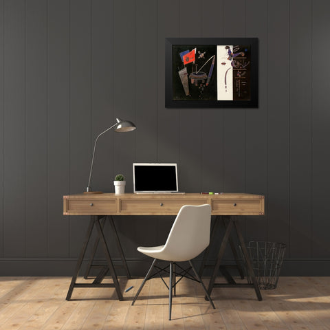 Red Accent 1943 Black Modern Wood Framed Art Print by Kandinsky, Wassily