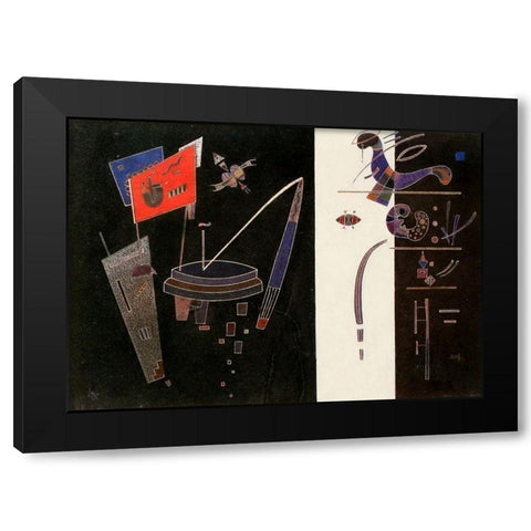 Red Accent 1943 Black Modern Wood Framed Art Print by Kandinsky, Wassily