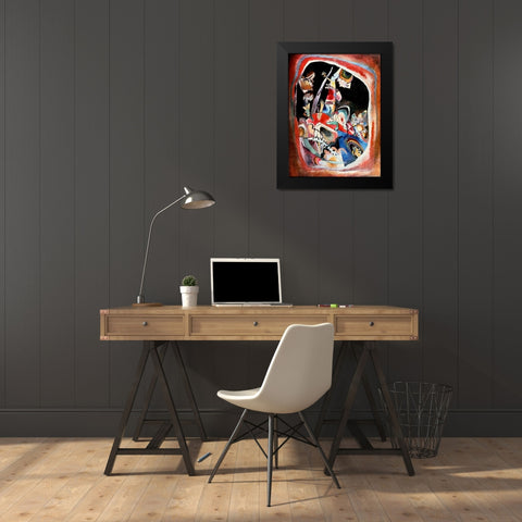 Red border 1919 Black Modern Wood Framed Art Print by Kandinsky, Wassily