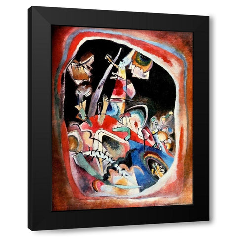 Red border 1919 Black Modern Wood Framed Art Print with Double Matting by Kandinsky, Wassily