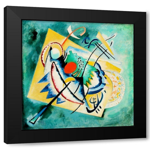 Red Oval 1920 Black Modern Wood Framed Art Print with Double Matting by Kandinsky, Wassily