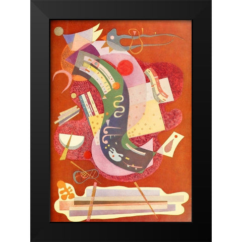 Rigid and Bent Black Modern Wood Framed Art Print by Kandinsky, Wassily