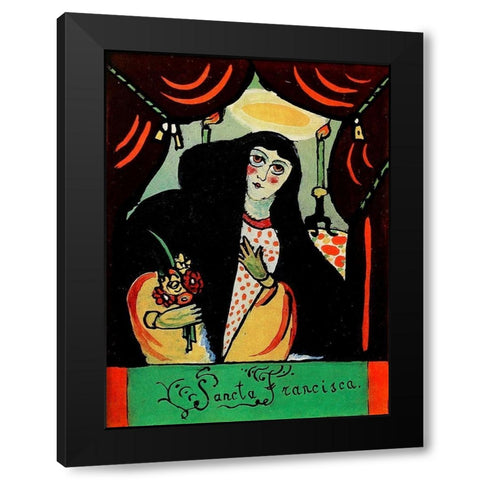 Sancta Francisca 1911 Black Modern Wood Framed Art Print by Kandinsky, Wassily