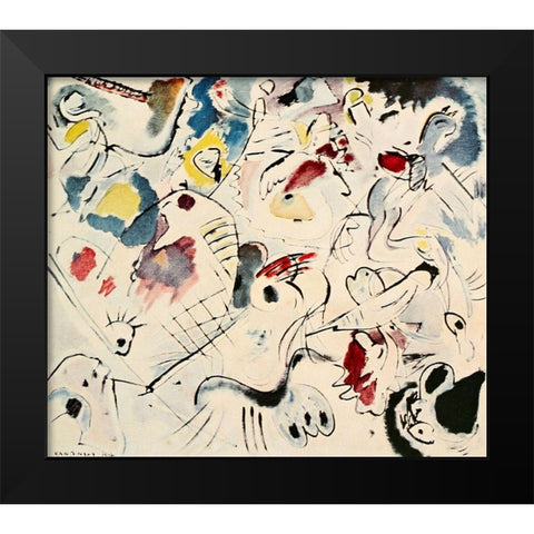 Sketch 160a 1912 Black Modern Wood Framed Art Print by Kandinsky, Wassily