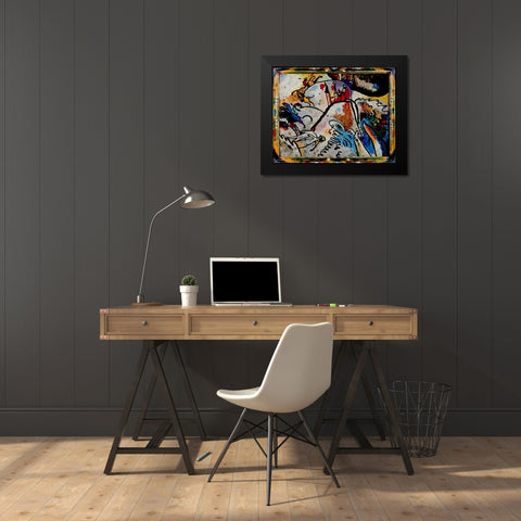 Small Pleasures 1911 Black Modern Wood Framed Art Print by Kandinsky, Wassily