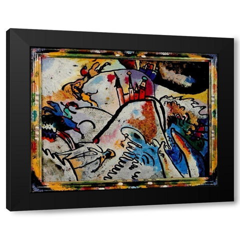 Small Pleasures 1911 Black Modern Wood Framed Art Print with Double Matting by Kandinsky, Wassily