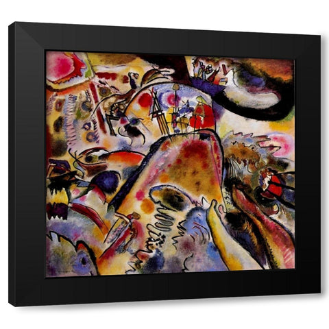 Small Pleasures 1913 Black Modern Wood Framed Art Print with Double Matting by Kandinsky, Wassily