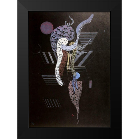 Soft 1936 Black Modern Wood Framed Art Print by Kandinsky, Wassily