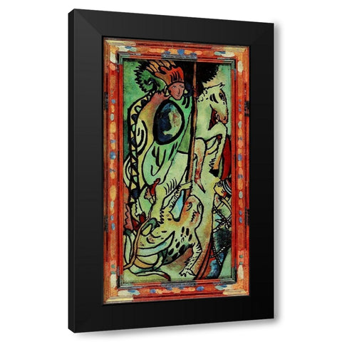 St. George II Black Modern Wood Framed Art Print with Double Matting by Kandinsky, Wassily