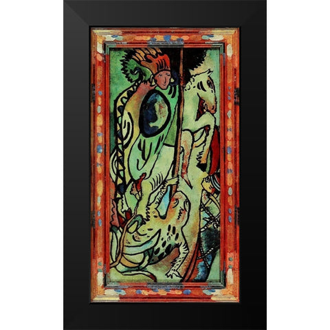St. George II Black Modern Wood Framed Art Print by Kandinsky, Wassily