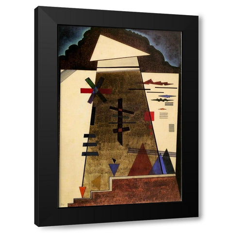 Stables 1925 Black Modern Wood Framed Art Print with Double Matting by Kandinsky, Wassily