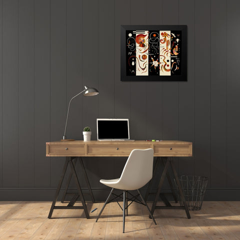 Striped 1934 Black Modern Wood Framed Art Print by Kandinsky, Wassily