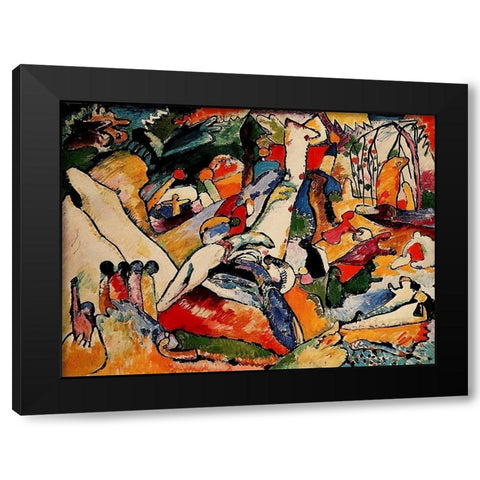 Study for Composition II 1909-10 Black Modern Wood Framed Art Print with Double Matting by Kandinsky, Wassily