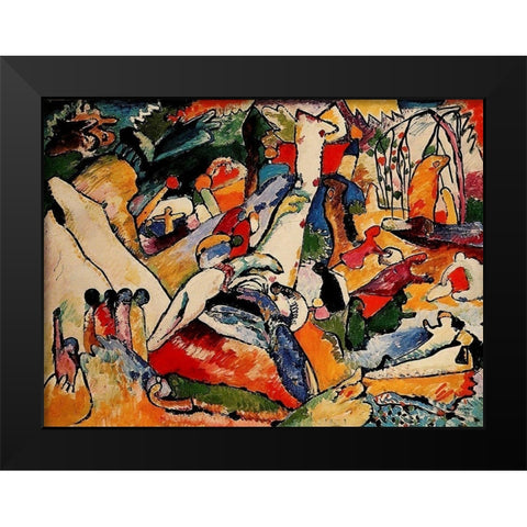 Study for Composition II 1909-10 Black Modern Wood Framed Art Print by Kandinsky, Wassily