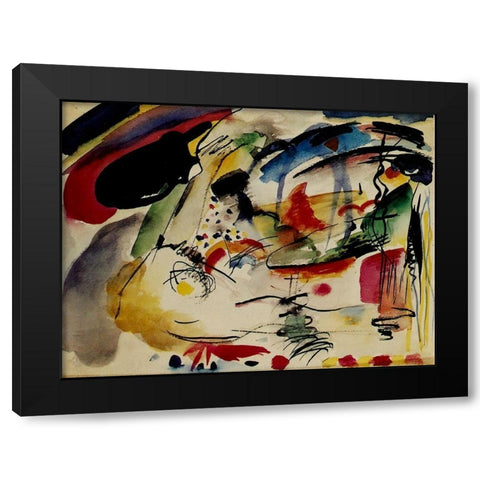 Study for Improvisation 33 1913 Black Modern Wood Framed Art Print with Double Matting by Kandinsky, Wassily