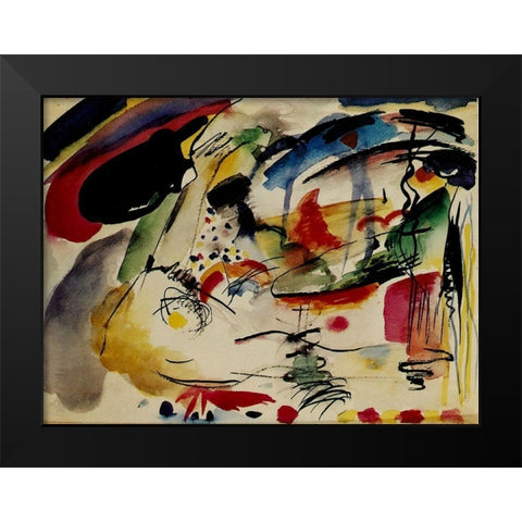 Study for Improvisation 33 1913 Black Modern Wood Framed Art Print by Kandinsky, Wassily