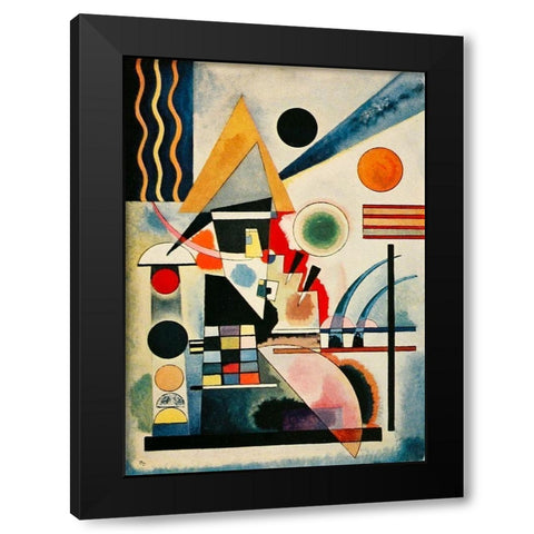 Swinging-no.291 1925 Black Modern Wood Framed Art Print with Double Matting by Kandinsky, Wassily
