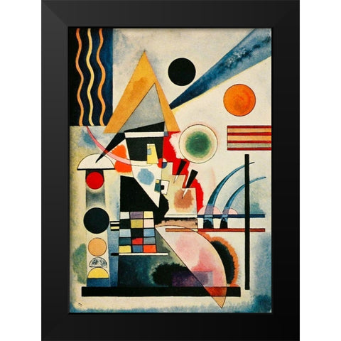 Swinging-no.291 1925 Black Modern Wood Framed Art Print by Kandinsky, Wassily