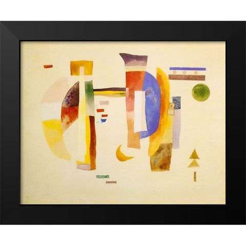 The Bridge 1932 Black Modern Wood Framed Art Print by Kandinsky, Wassily