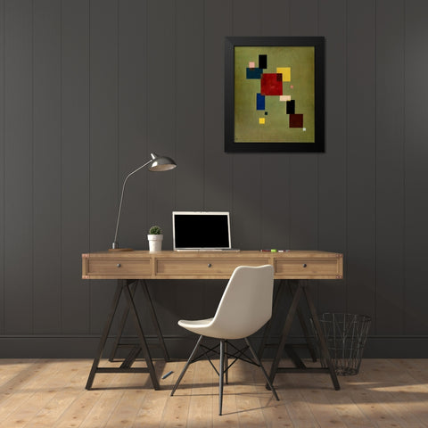 Thirteen Rectangles 1930 Black Modern Wood Framed Art Print by Kandinsky, Wassily