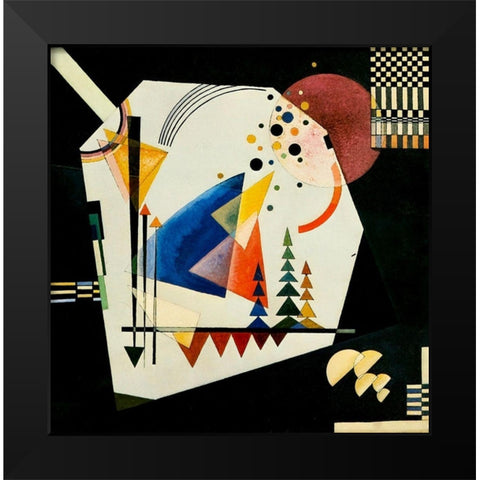 Three Sounds 1926 Black Modern Wood Framed Art Print by Kandinsky, Wassily