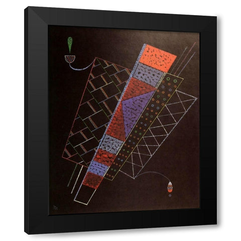 Two Figures 1939 Black Modern Wood Framed Art Print by Kandinsky, Wassily