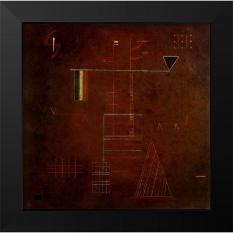 Unshakeable 1929 Black Modern Wood Framed Art Print by Kandinsky, Wassily
