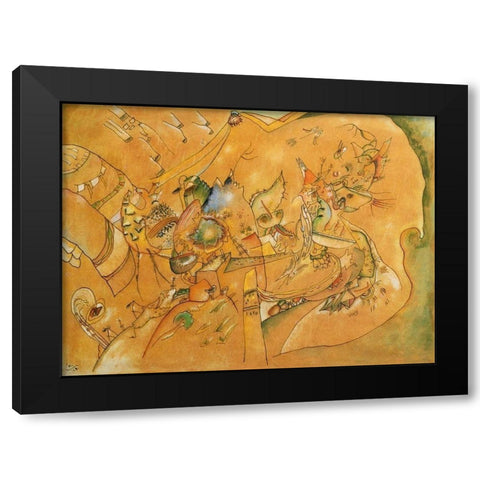 Untitled 2.1 1918 Black Modern Wood Framed Art Print with Double Matting by Kandinsky, Wassily