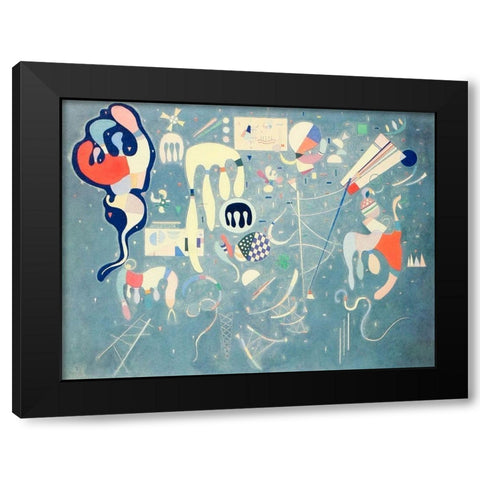 Various Actions 1941 Black Modern Wood Framed Art Print with Double Matting by Kandinsky, Wassily