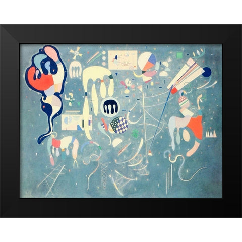 Various Actions 1941 Black Modern Wood Framed Art Print by Kandinsky, Wassily