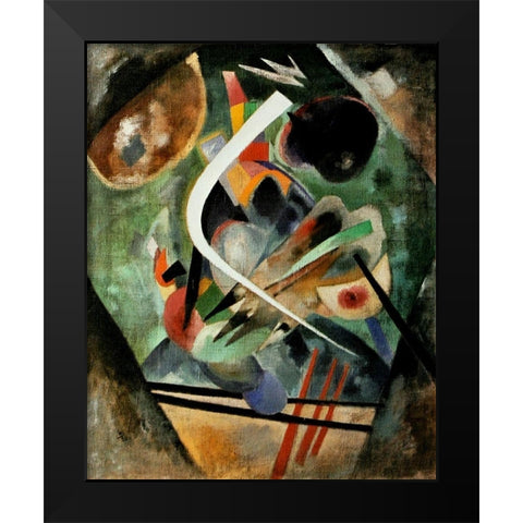 White Stroke 1920 Black Modern Wood Framed Art Print by Kandinsky, Wassily