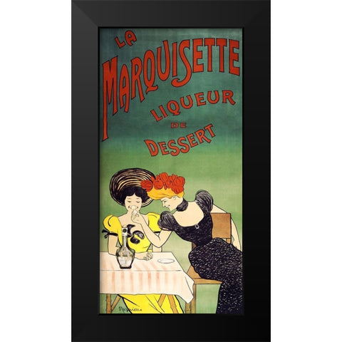 The marquisette dessert liqueur Black Modern Wood Framed Art Print by Cappiello, Leonetto