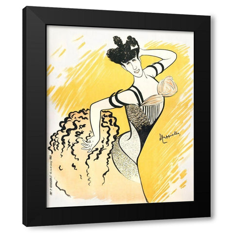 Louise Balthy at the Folies-Bergeres Black Modern Wood Framed Art Print by Cappiello, Leonetto