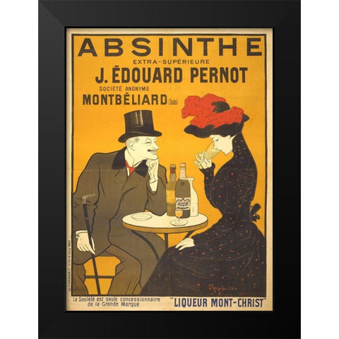 Absinthe Extra-Superieure Black Modern Wood Framed Art Print by Cappiello, Leonetto