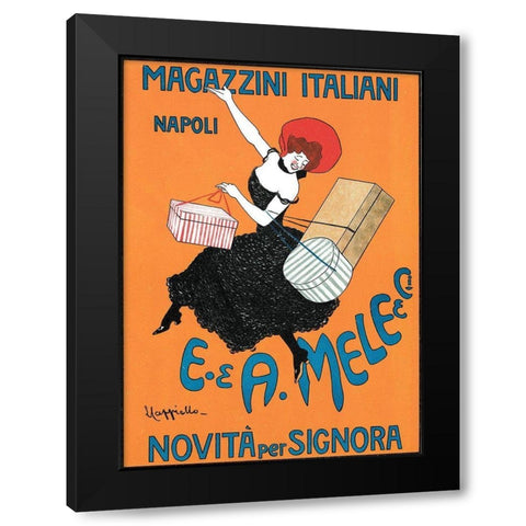 Magazzini Italiani Napoli 1904 Black Modern Wood Framed Art Print with Double Matting by Cappiello, Leonetto