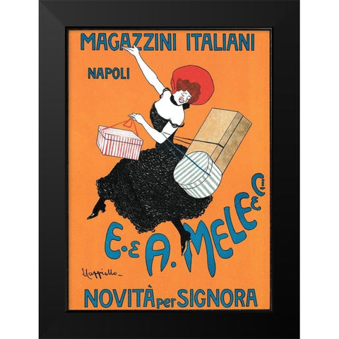 Magazzini Italiani Napoli 1904 Black Modern Wood Framed Art Print by Cappiello, Leonetto