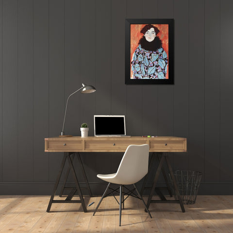 Portrait of Johanna Staude Black Modern Wood Framed Art Print by Klimt, Gustav