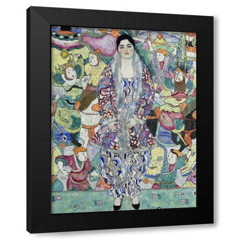 Portrait of Friederike Maria Beer Black Modern Wood Framed Art Print with Double Matting by Klimt, Gustav