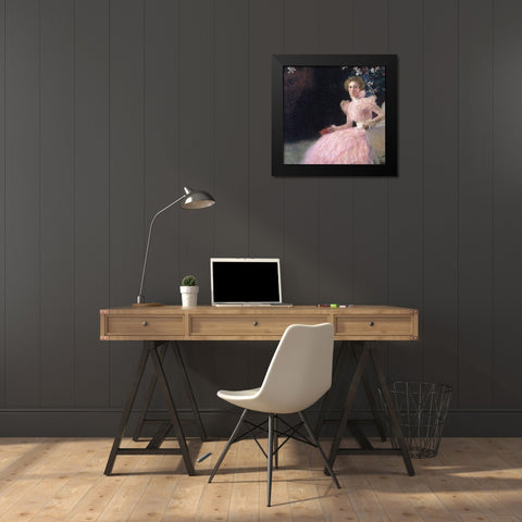 Bildnis Sonja Knips Black Modern Wood Framed Art Print by Klimt, Gustav