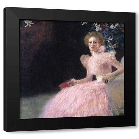 Bildnis Sonja Knips Black Modern Wood Framed Art Print with Double Matting by Klimt, Gustav