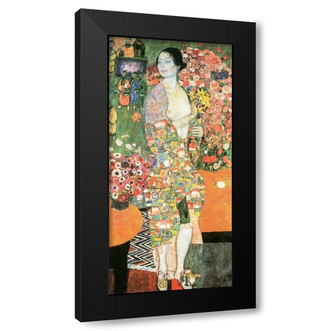 The Dancer Black Modern Wood Framed Art Print with Double Matting by Klimt, Gustav