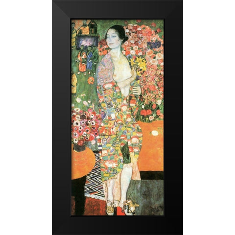 The Dancer Black Modern Wood Framed Art Print by Klimt, Gustav