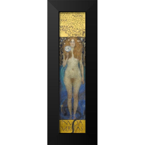 Nuda Veritas Black Modern Wood Framed Art Print by Klimt, Gustav