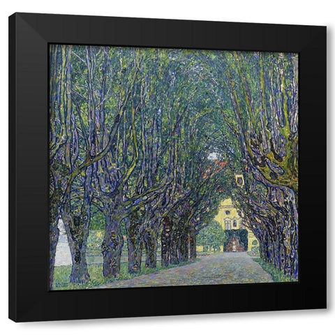 Allee at Schloss Kammer Black Modern Wood Framed Art Print with Double Matting by Klimt, Gustav