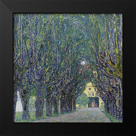 Allee at Schloss Kammer Black Modern Wood Framed Art Print by Klimt, Gustav