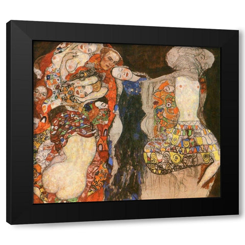The Bride Black Modern Wood Framed Art Print with Double Matting by Klimt, Gustav
