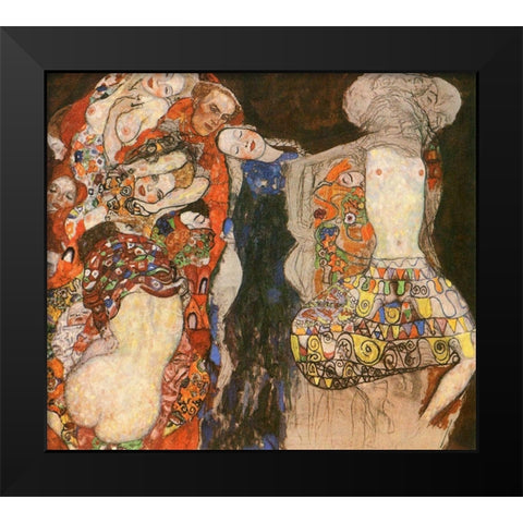 The Bride Black Modern Wood Framed Art Print by Klimt, Gustav