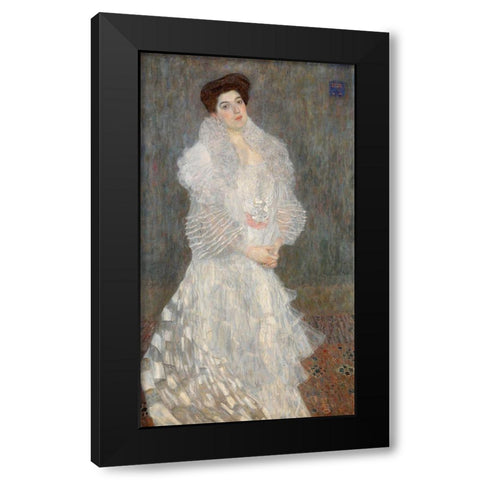 Portrait of Hermine Gallia Black Modern Wood Framed Art Print by Klimt, Gustav