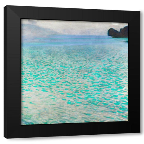 Attersee Black Modern Wood Framed Art Print with Double Matting by Klimt, Gustav